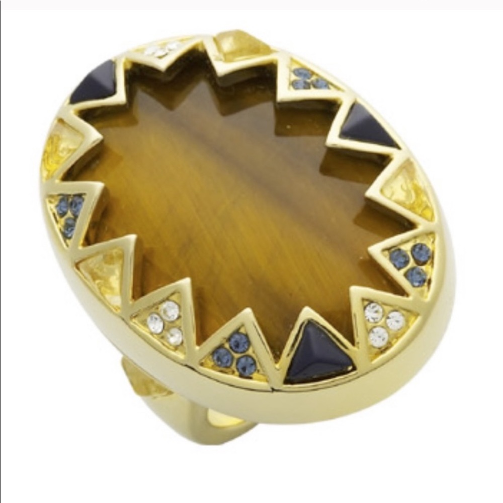 🖤BLOWOUT SALE🖤 HOUSE of HARLOW gold tiger eye crystal oval ring
